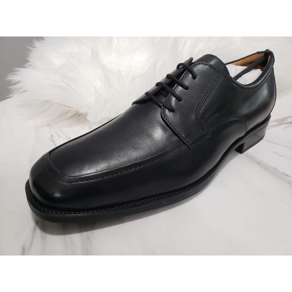 NEW NO BOX Sz 12.5 (46) GEOX Respira Federico Y Smooth Men's Dress‎ Shoes Black